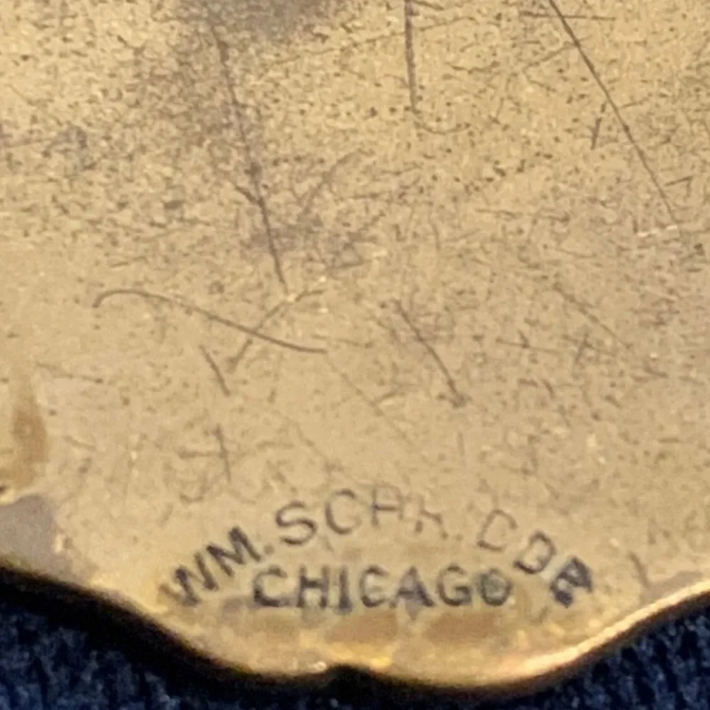 1914 Harrison High School HS Chicago Football Medal Pendant WM. SCHRIDDE